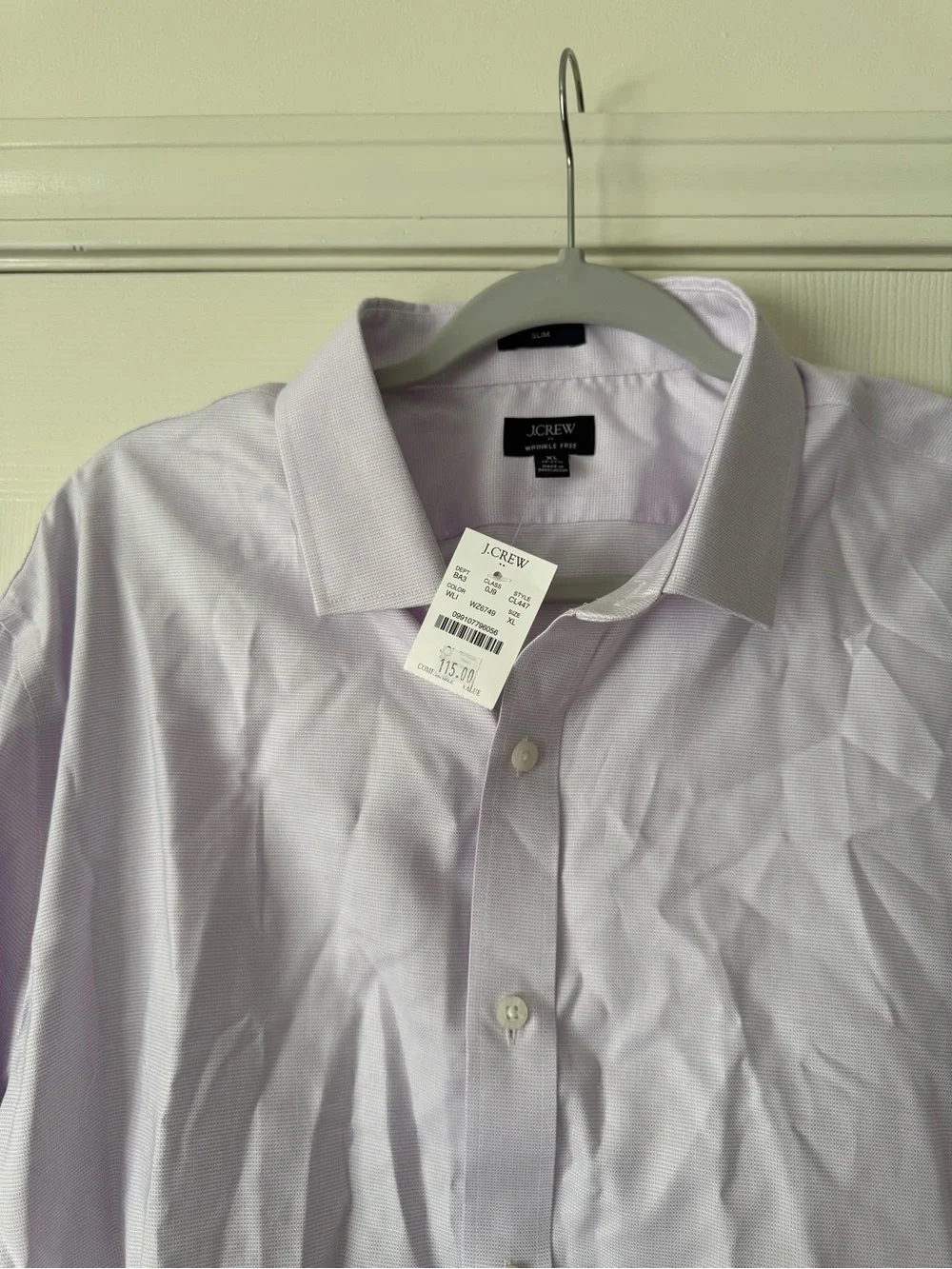 J. Crew Light Lavender Cotton Dress Shirt 17-17.5